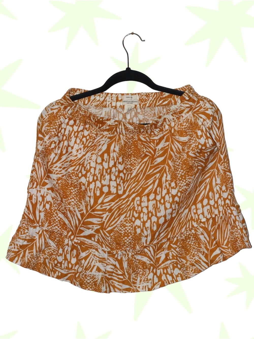 Christian Siriano White and Mustard Yellow Floral Mini Skirt